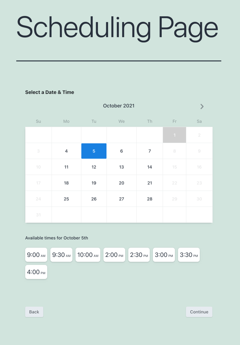 View scheduling calendar for WordPress