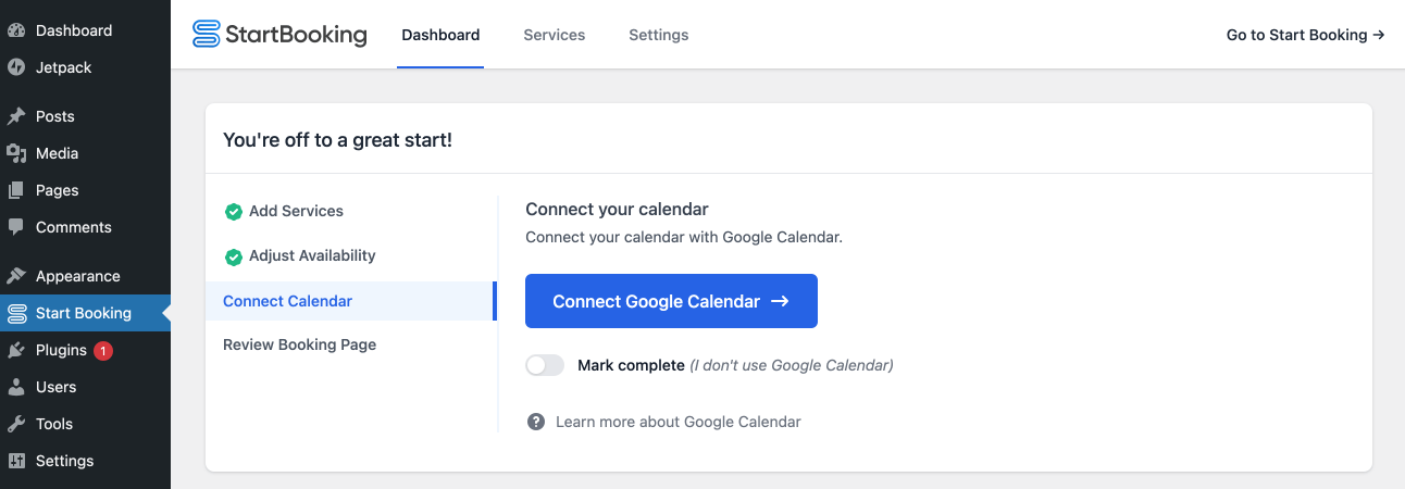 Connect Google Calendar with WordPress scheduling
