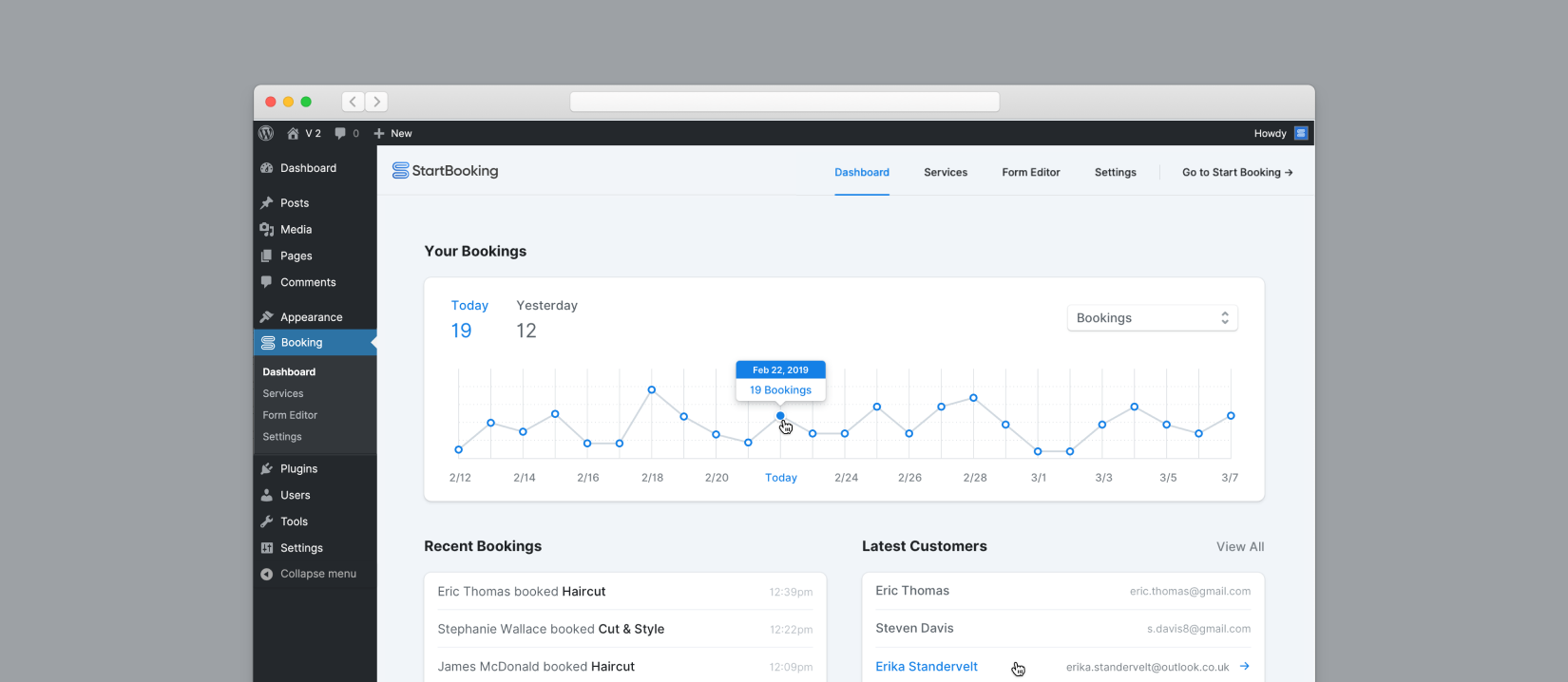 Start Booking Plugin V2