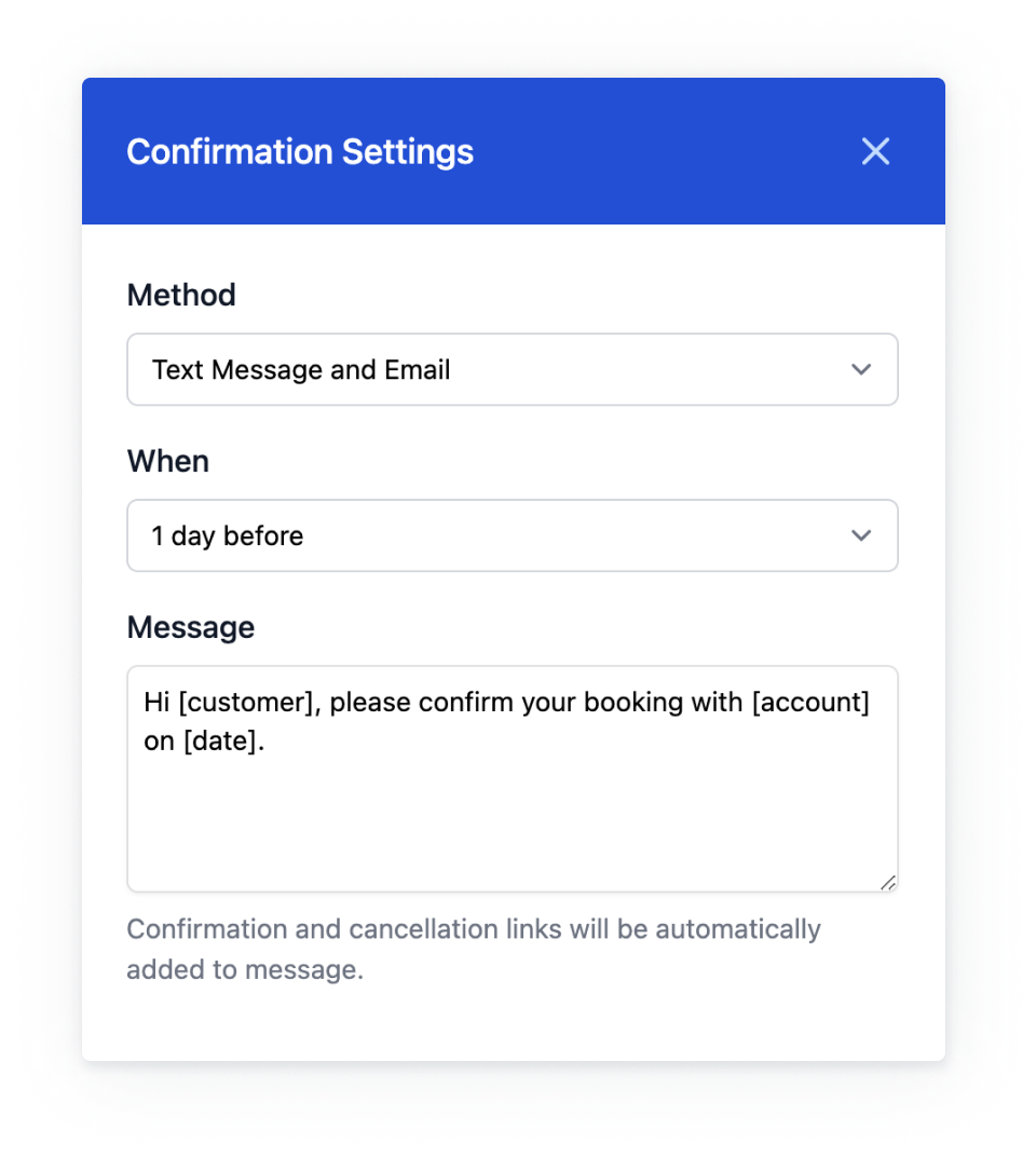 Send automated booking confirmations